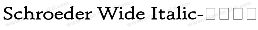 Schroeder Wide Italic字体转换
